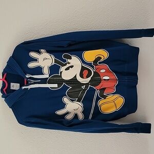 Disney Parks Mickey Mouse Graphic Zip Up Hoodie Size Medium Blue